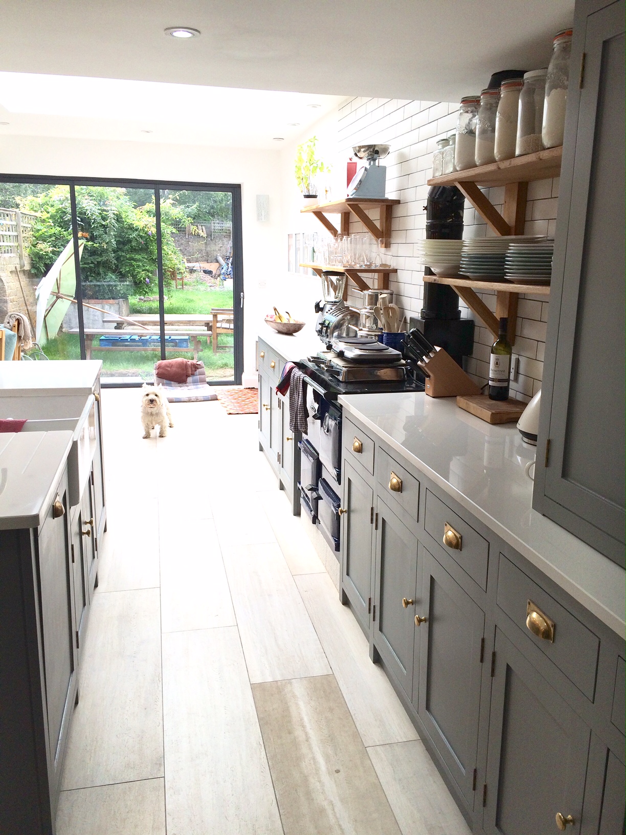 Fully bespoke,shaker style kitchen hand made from solid wood.Feature, individually tailored island site.